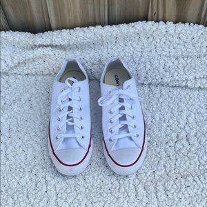 Converse White and Red Low-Top Sneakers